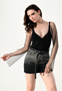 Rhinestone Fishnet Cover-Up