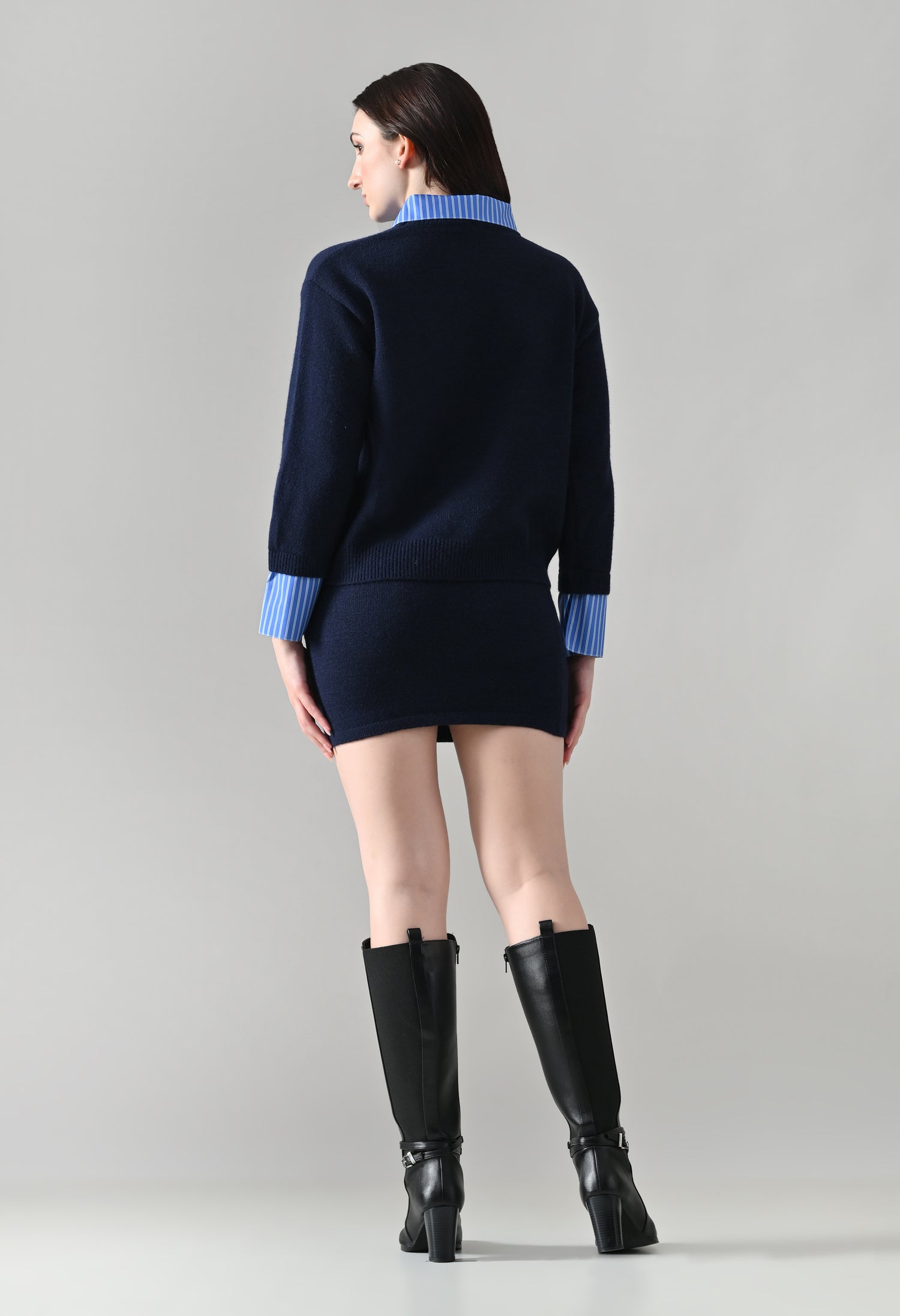 Oxford Collar Knit Set