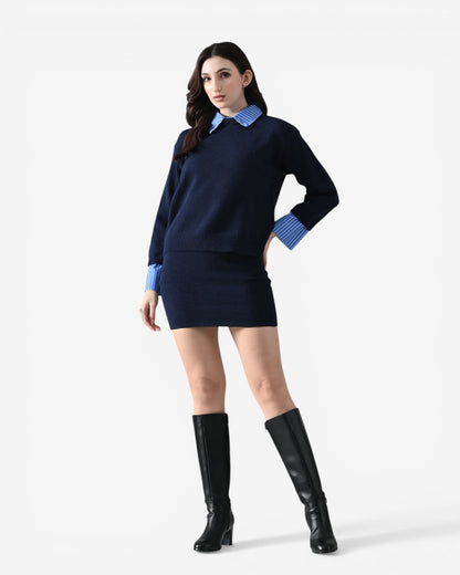 Oxford Collar Knit Set