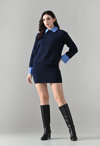 Oxford Collar Knit Set