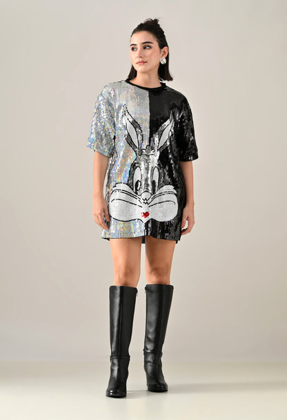 Bunny Colorblock Sequence Dress