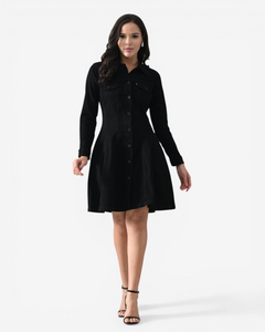 Collared Denim Mini Dress