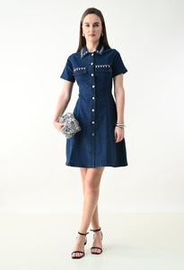 Crystal Denim Mini Dress