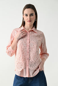 Lace Overlay shirt