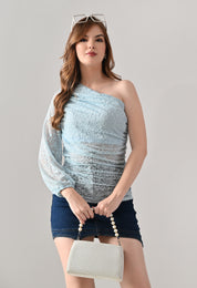 Floral Lace Rushed Top