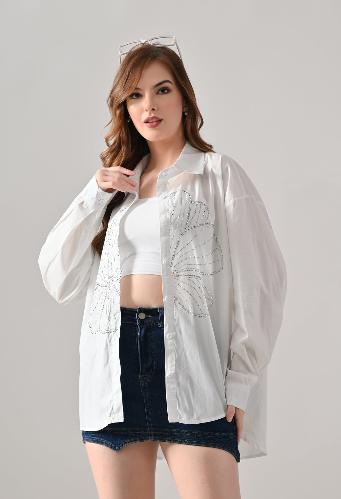 Crystal Bloom High-Low Shirt