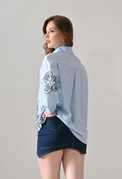 Blush Bloom Embroidered Shirt