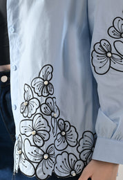 Blush Bloom Embroidered Shirt