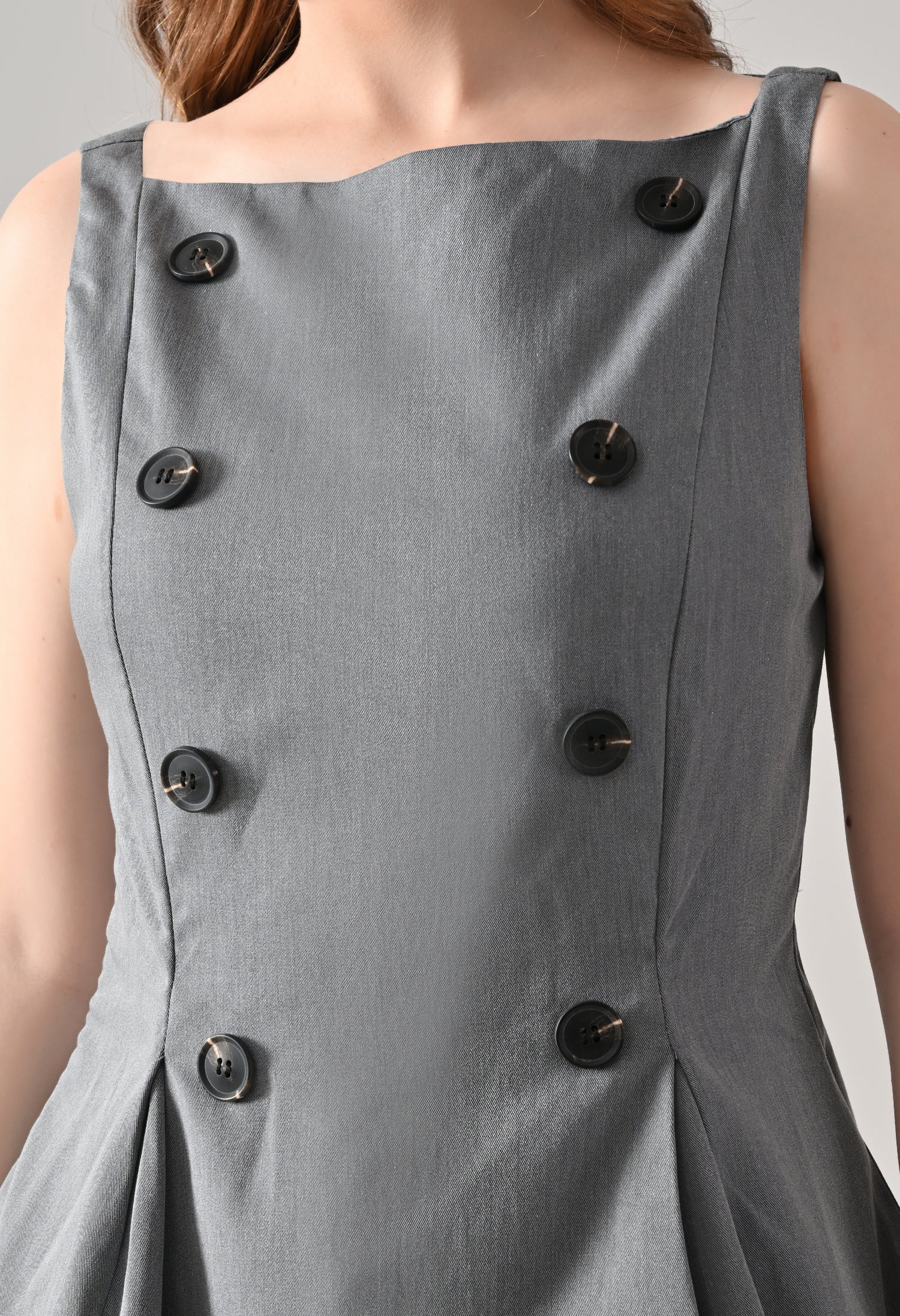 Regal Peplum Button Top