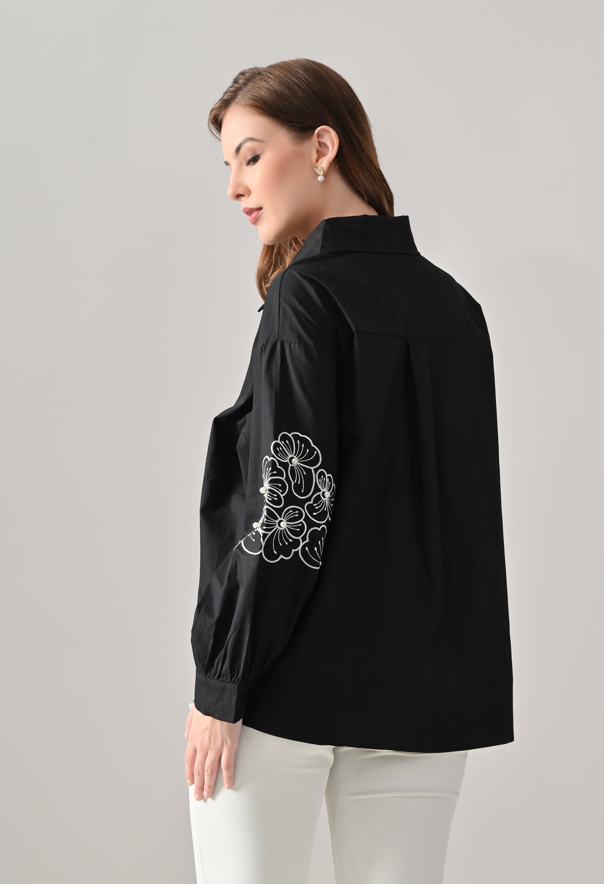 Blush Bloom Embroidered Shirt