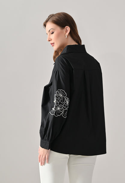 Blush Bloom Embroidered Shirt