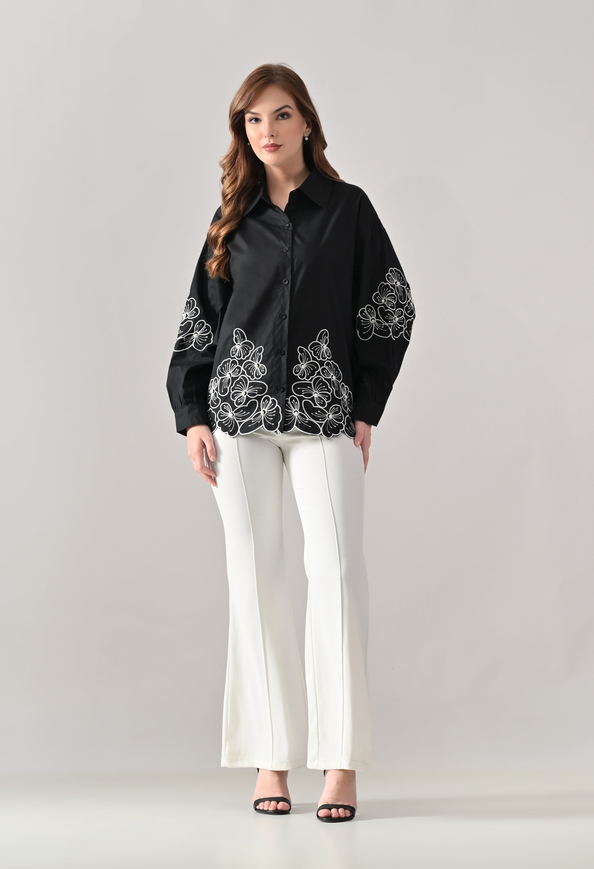 Blush Bloom Embroidered Shirt