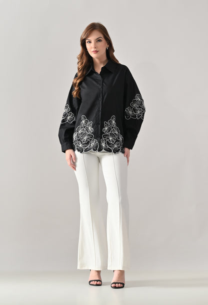Blush Bloom Embroidered Shirt