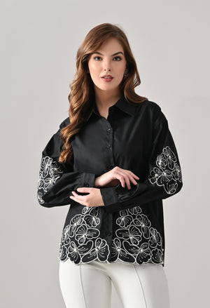 Blush Bloom Embroidered Shirt