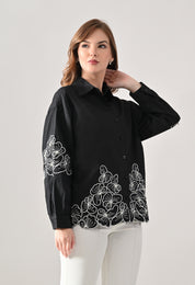Blush Bloom Embroidered Shirt