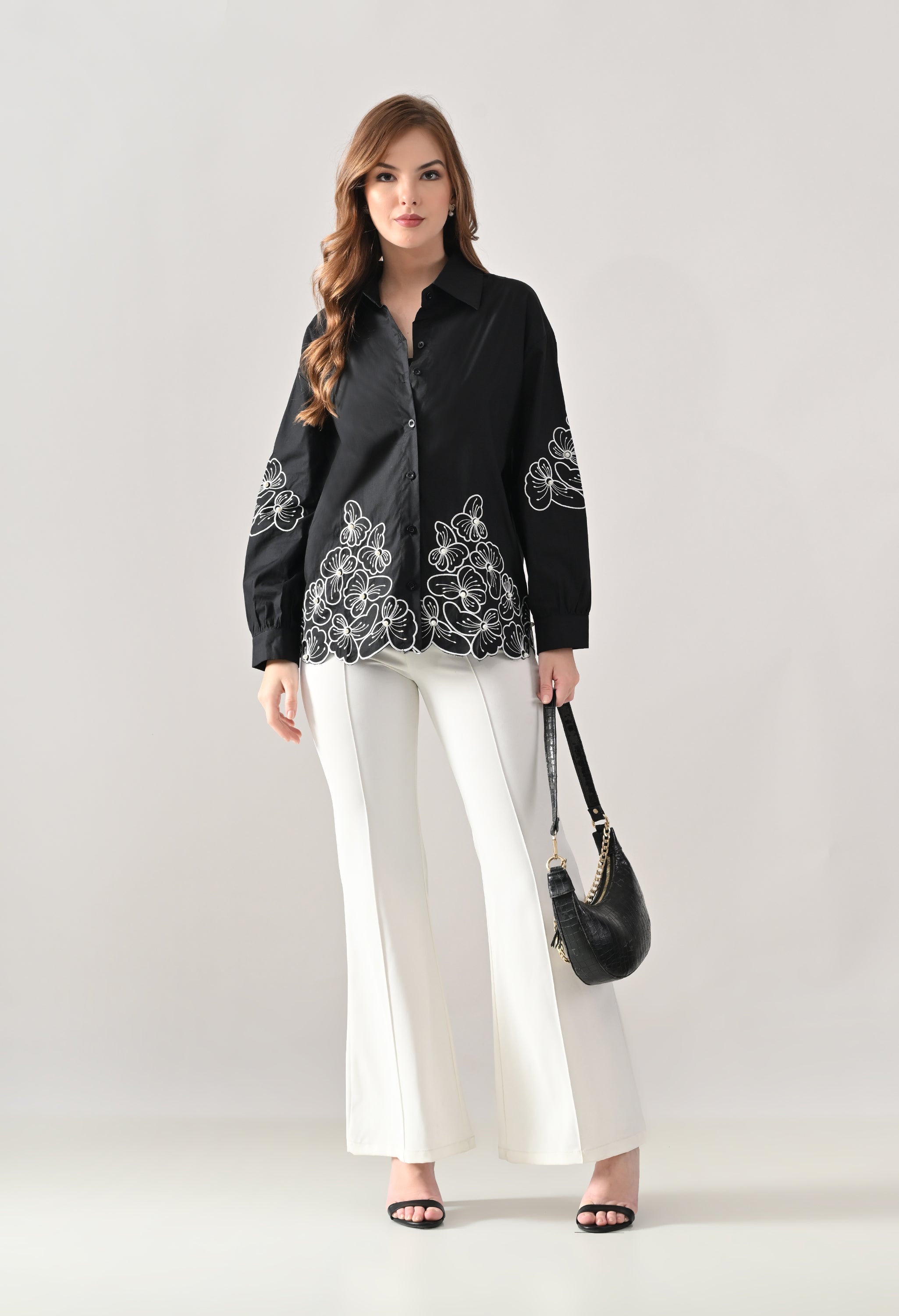 Blush Bloom Embroidered Shirt