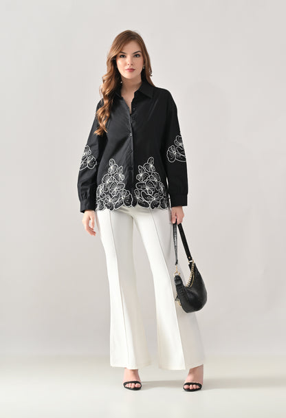 Blush Bloom Embroidered Shirt