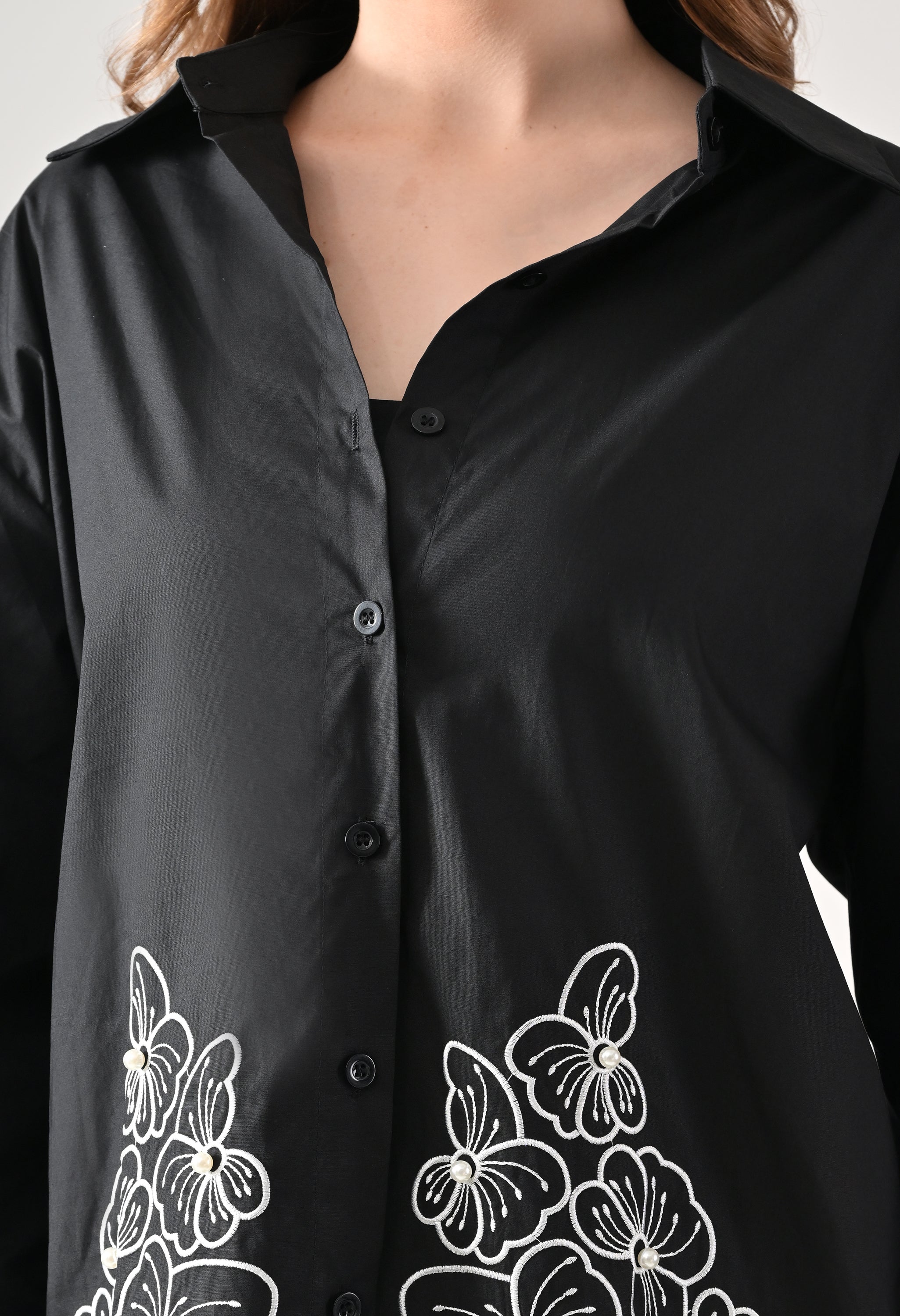 Blush Bloom Embroidered Shirt