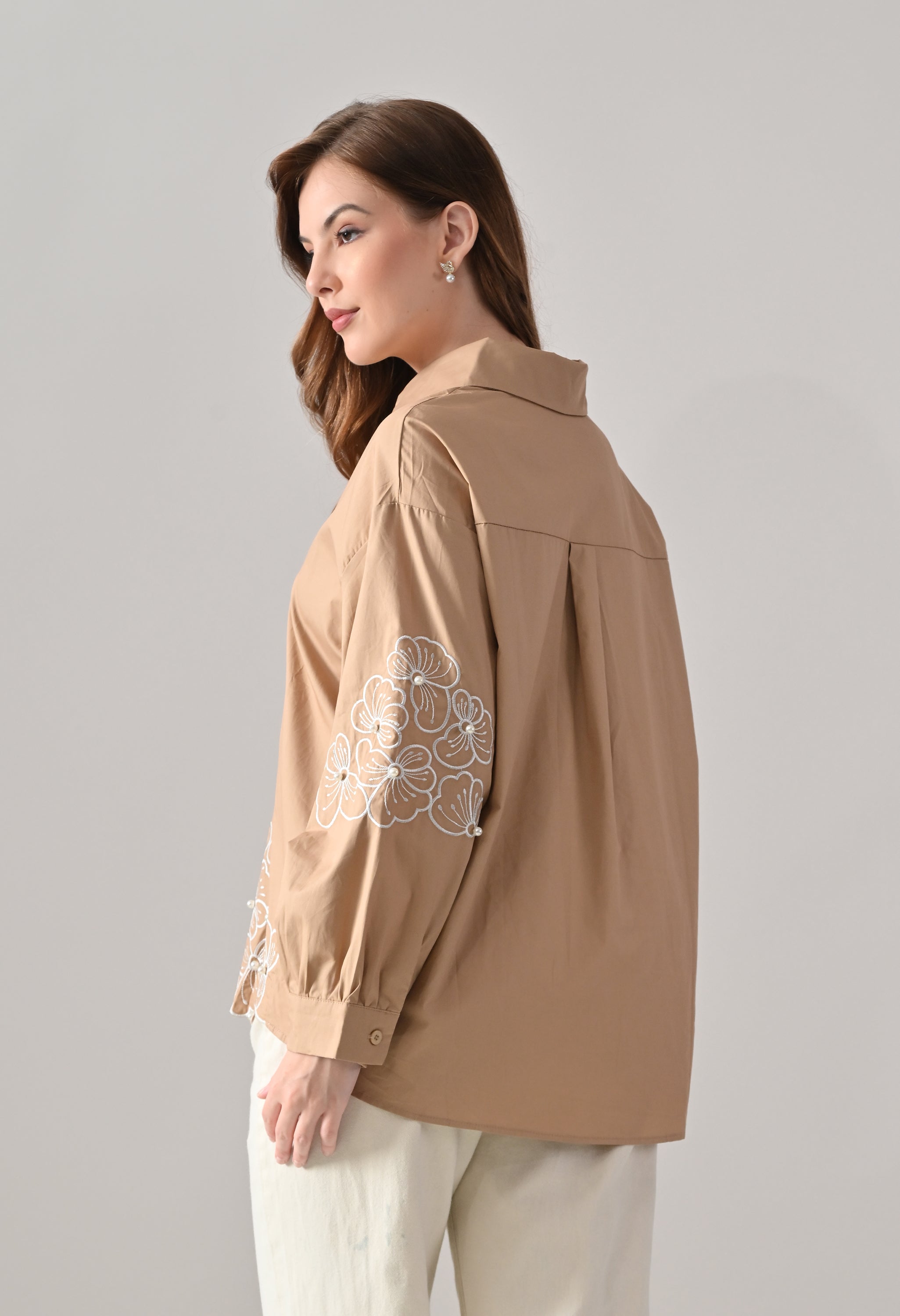 Blush Bloom Embroidered Shirt