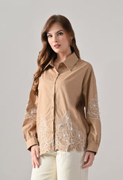 Blush Bloom Embroidered Shirt