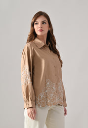 Blush Bloom Embroidered Shirt