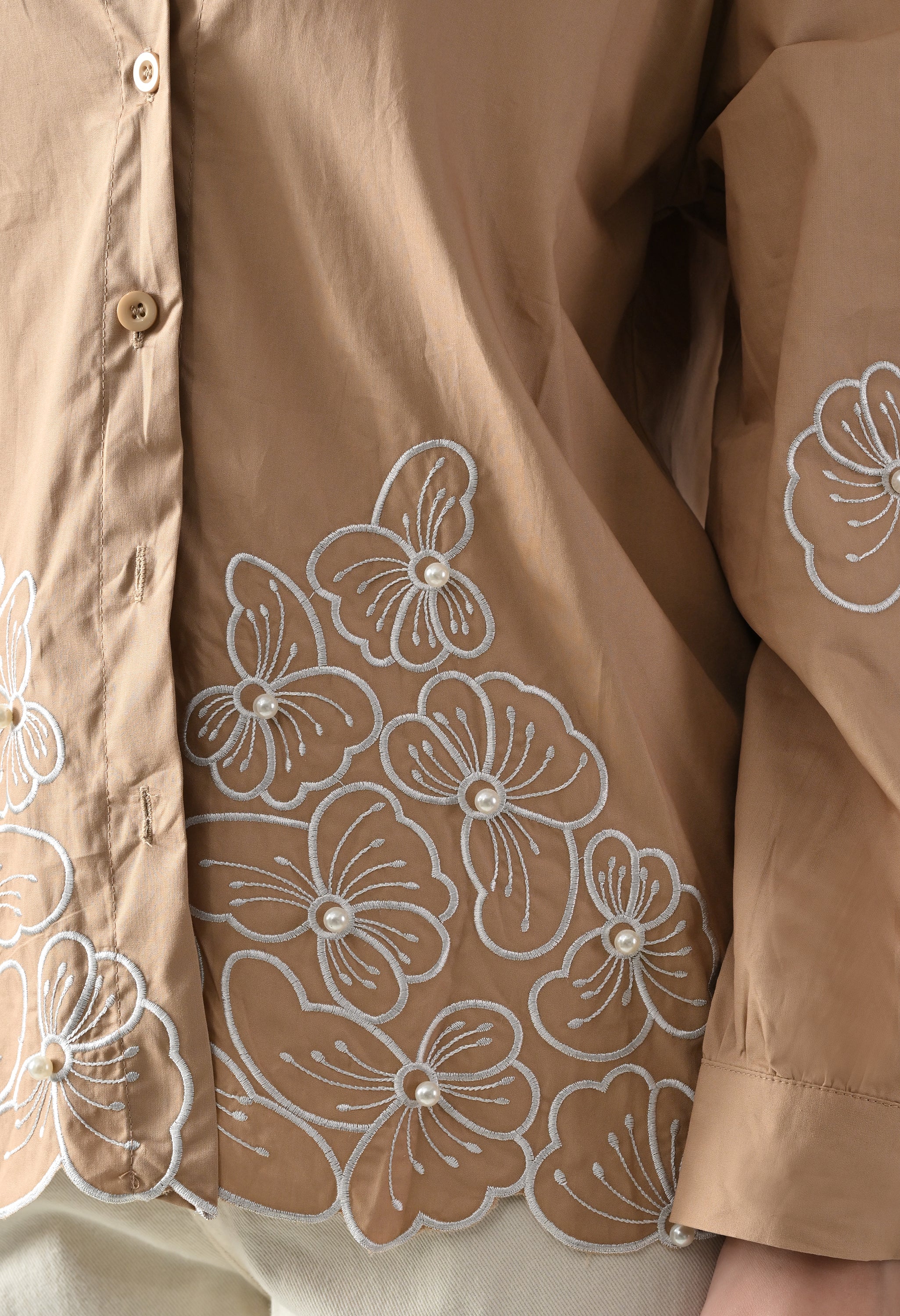 Blush Bloom Embroidered Shirt