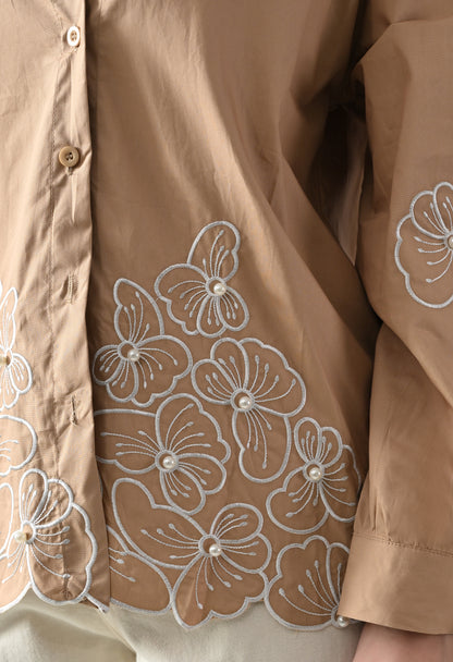 Blush Bloom Embroidered Shirt
