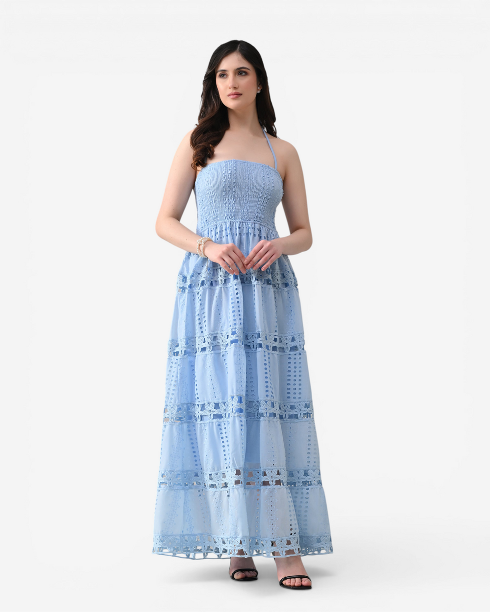 Tiered Cutwork Dress