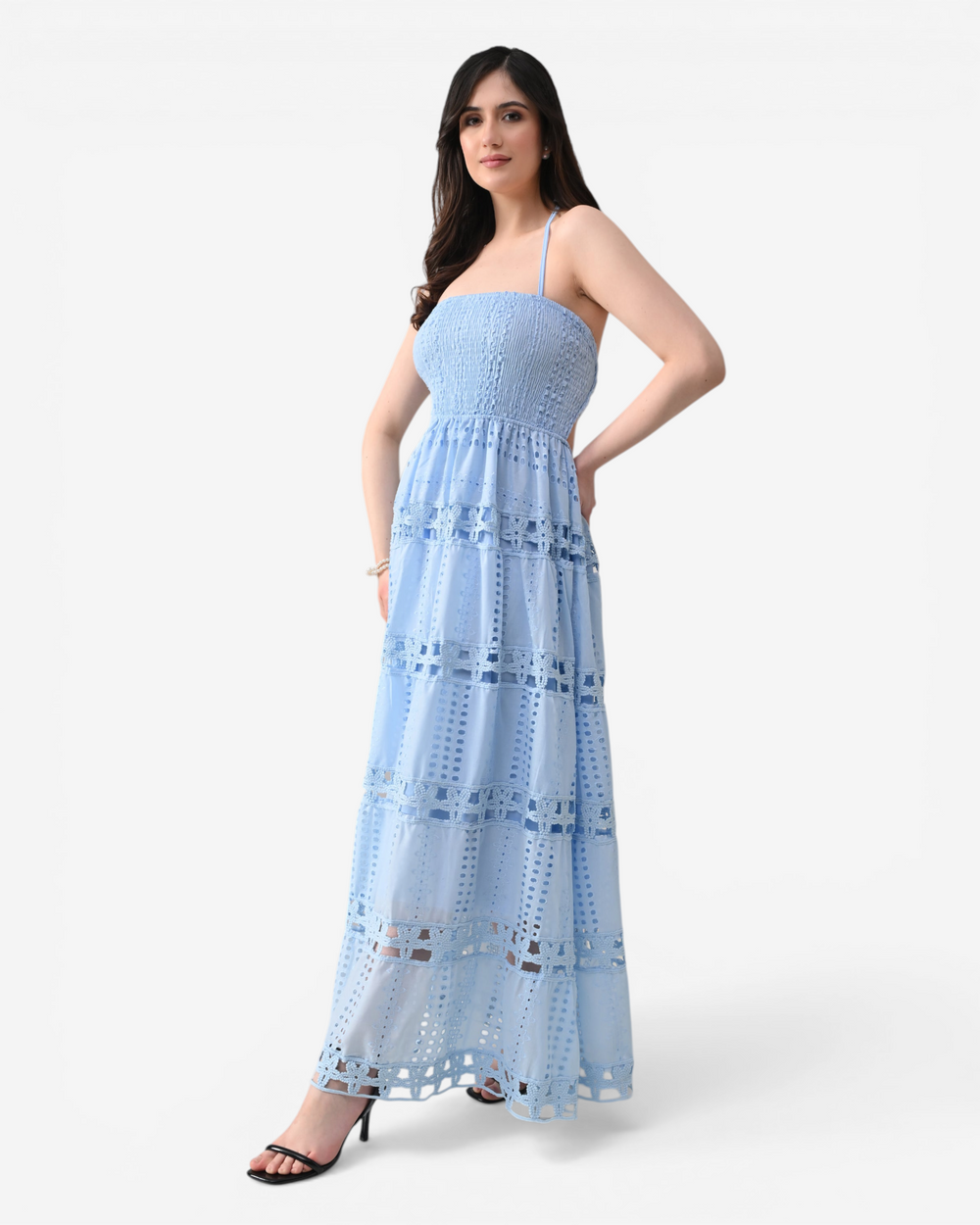 Tiered Cutwork Dress