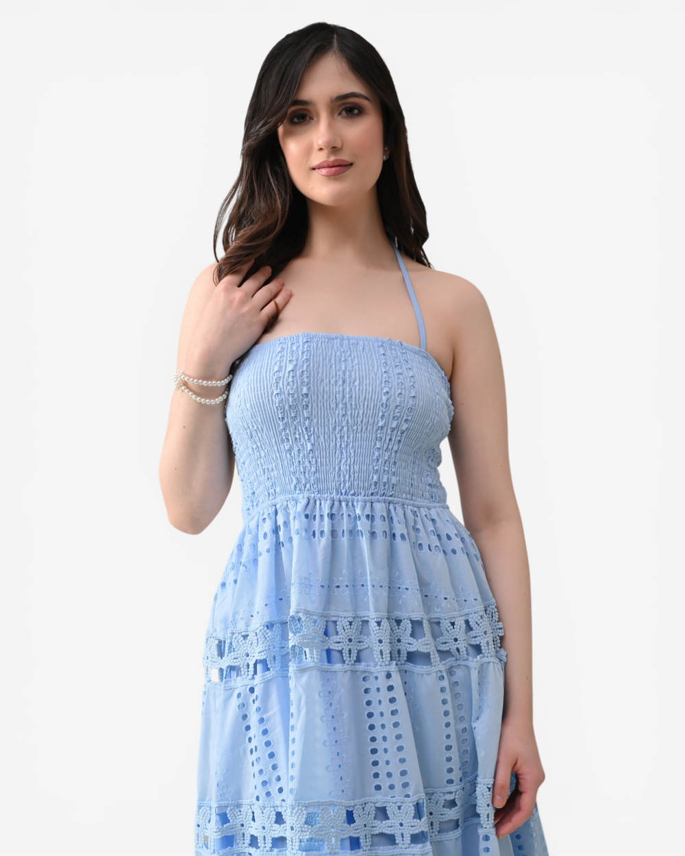 Tiered Cutwork Dress