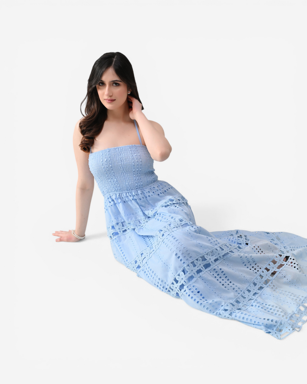 Tiered Cutwork Dress