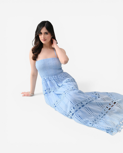 Tiered Cutwork Dress