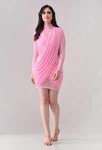 Ruched Wrap Mini Dress