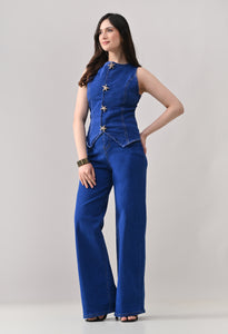 Sleeveless denim set