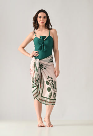 Palm Knot Monokini With Sarong