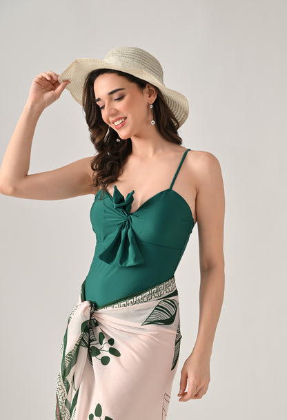 Palm Knot Monokini With Sarong
