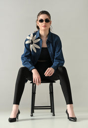 Embroidered Denim Blossom Shirt