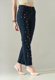 Rhinestone Radiance Denim Jeans