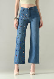 Rhinestone Radiance Denim Jeans