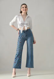 Rhinestone Radiance Denim Jeans