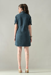 Contour Denim Button-Down Dress