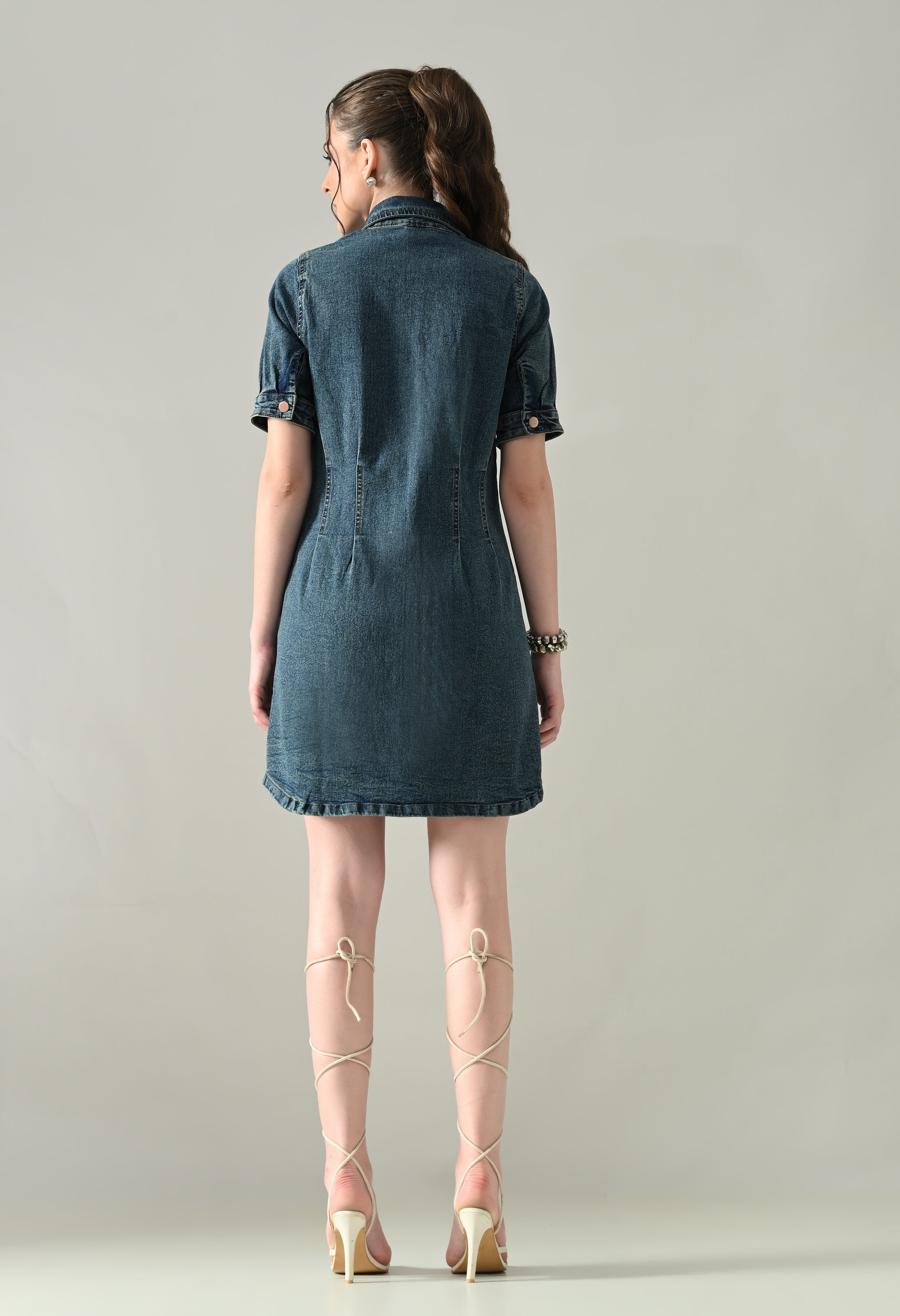 Contour Denim Button-Down Dress