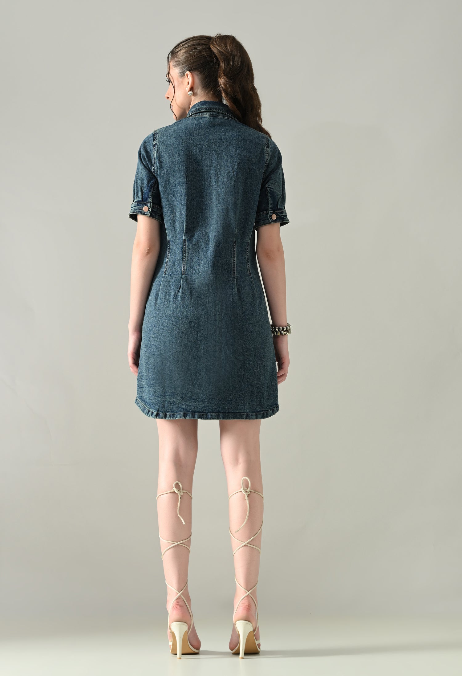 Contour Denim Button-Down Dress