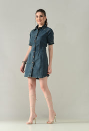 Contour Denim Button-Down Dress