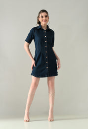 Contour Denim Button-Down Dress