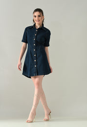 Contour Denim Button-Down Dress