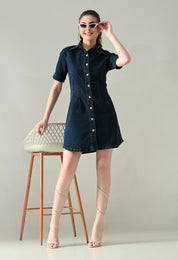Contour Denim Button-Down Dress