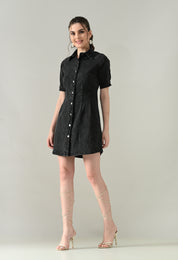 Contour Denim Button-Down Dress