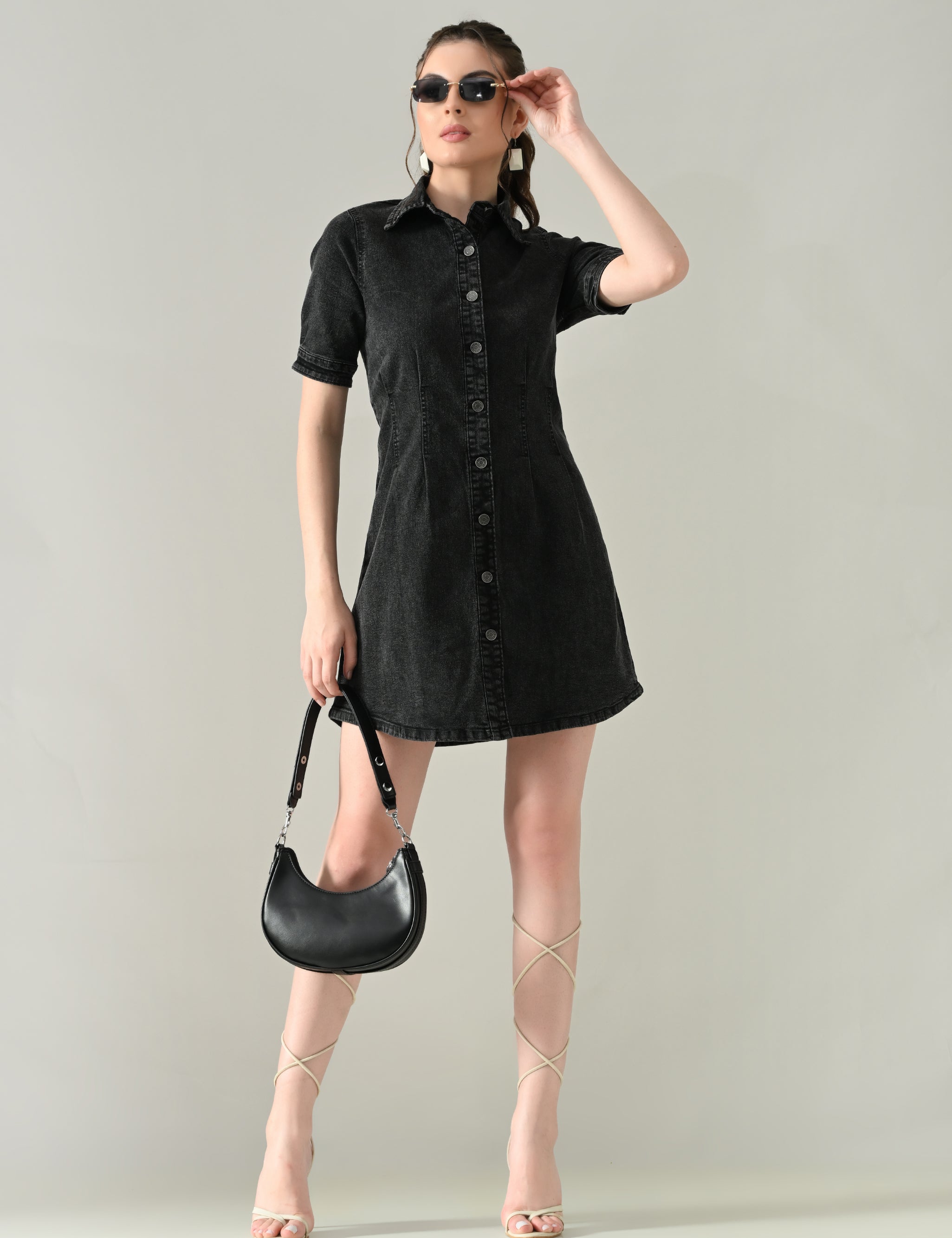 Contour Denim Button-Down Dress