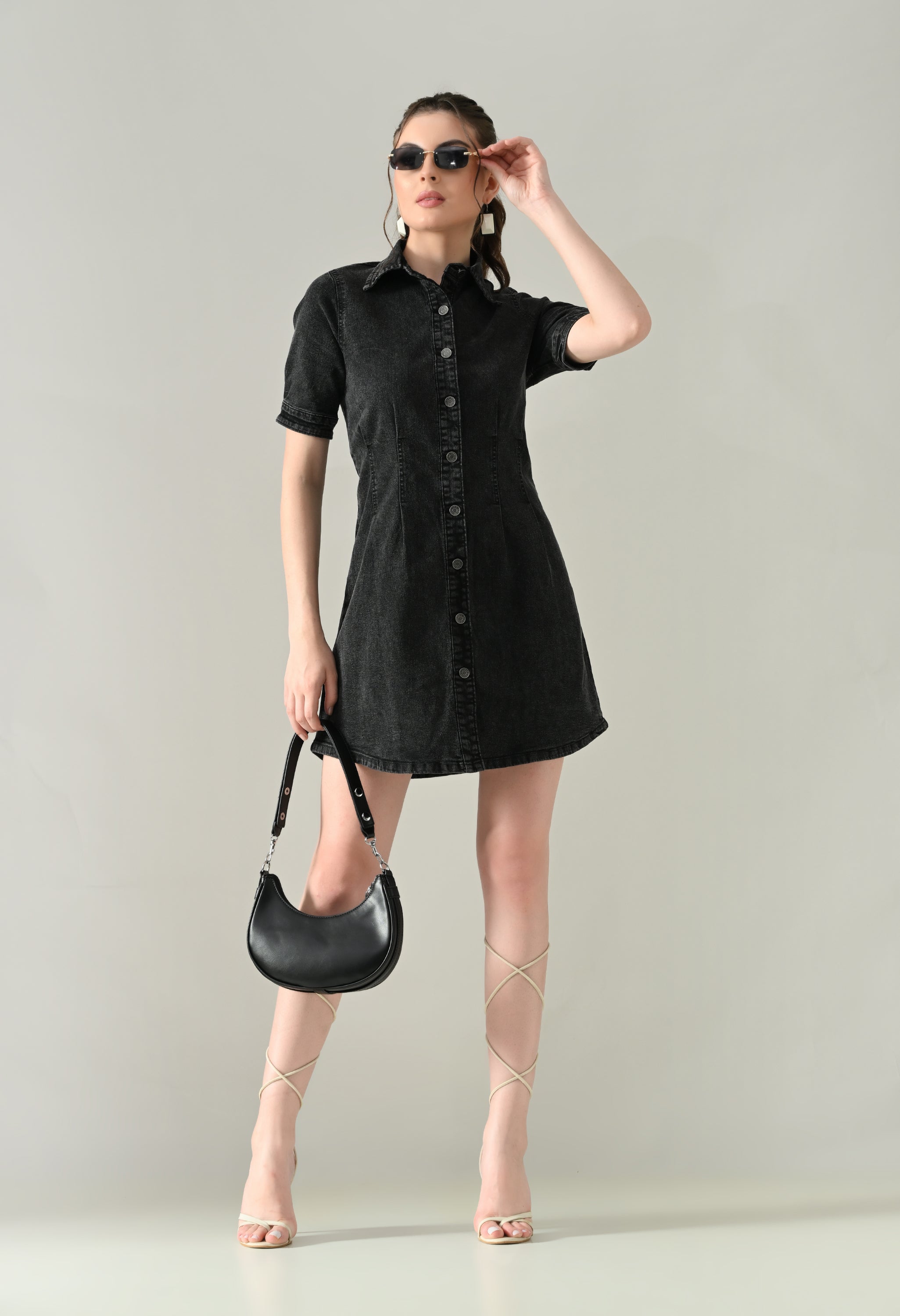 Contour Denim Button-Down Dress